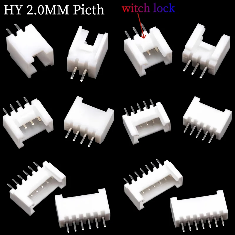 

50Pcs HY 2.0mm Picth witch lock Straight Needle Single Socket Male Socket 2P 3P 4P 5P 6P 7P 8P 10-12Pin Connector
