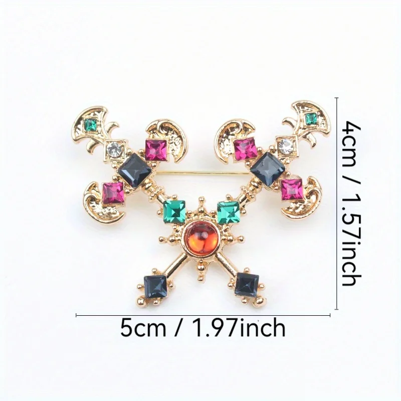 Vintage Court Baroque Cross Brooch Medieval Party Brooch Women Accessories Gift image 4
