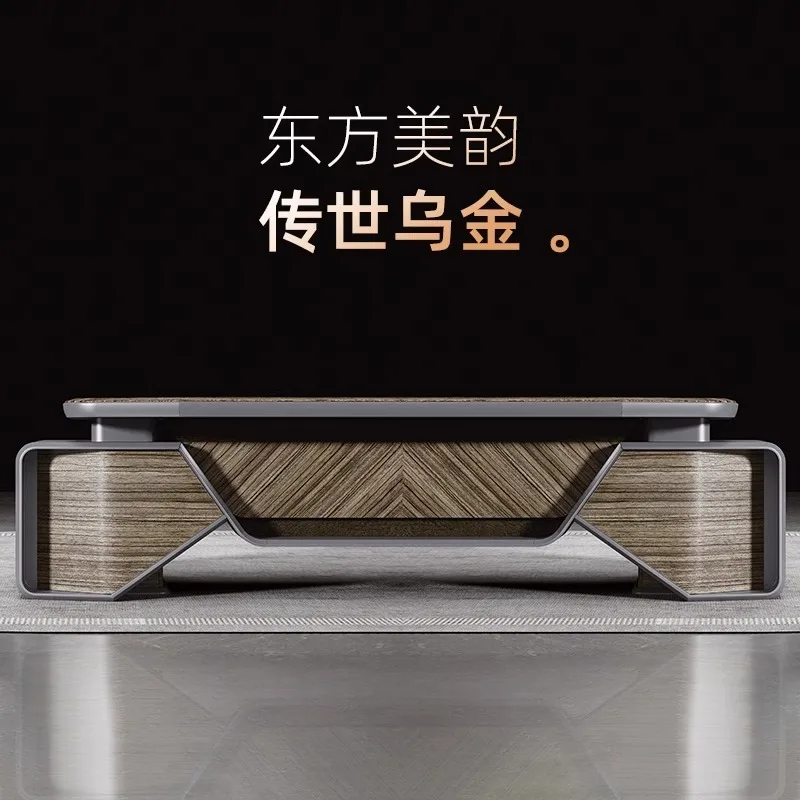 High-end boss table, desk, chairperson's office, simple luxury president table, ebony paint, high-end class table