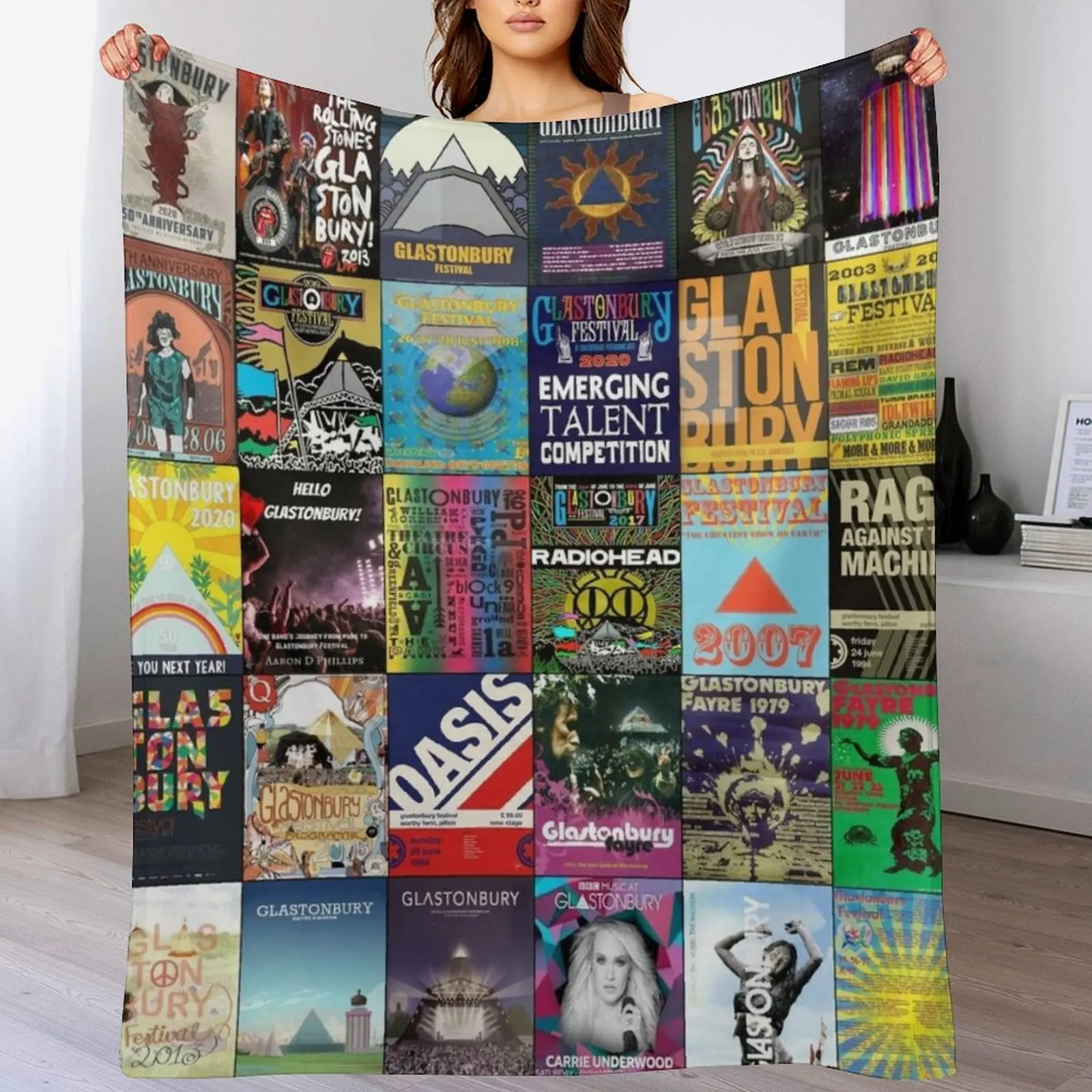 

Glastonbury Festival Throw Blanket Blankets Sofas Of Decoration Multi-Purpose Bed Warm Blankets