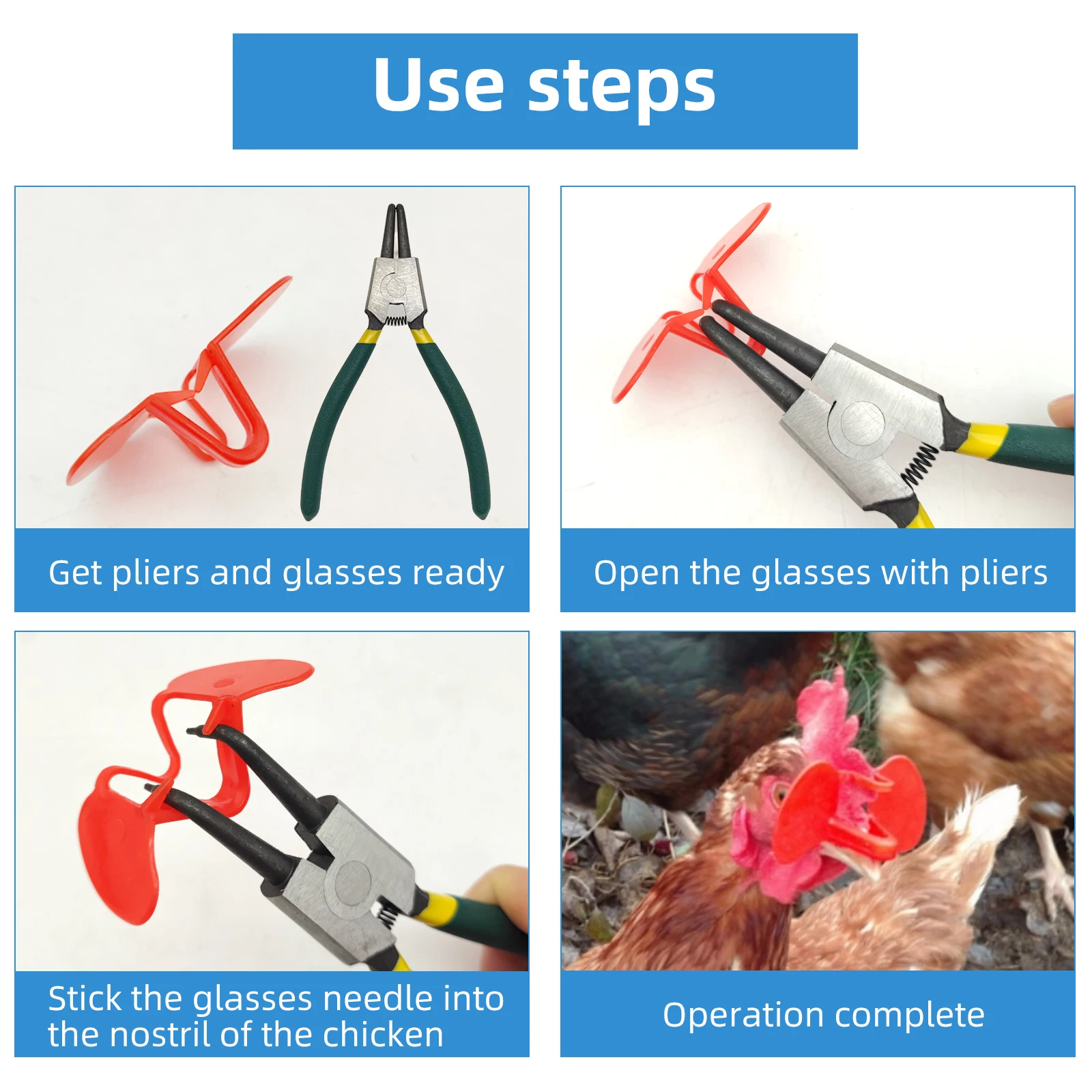50/100 قطعة S/L/M البلاستيك لا الترباس نظارات الدجاج الدجاج حمامة الدراج مكافحة الانتقاء نظارات لوازم الدواجن