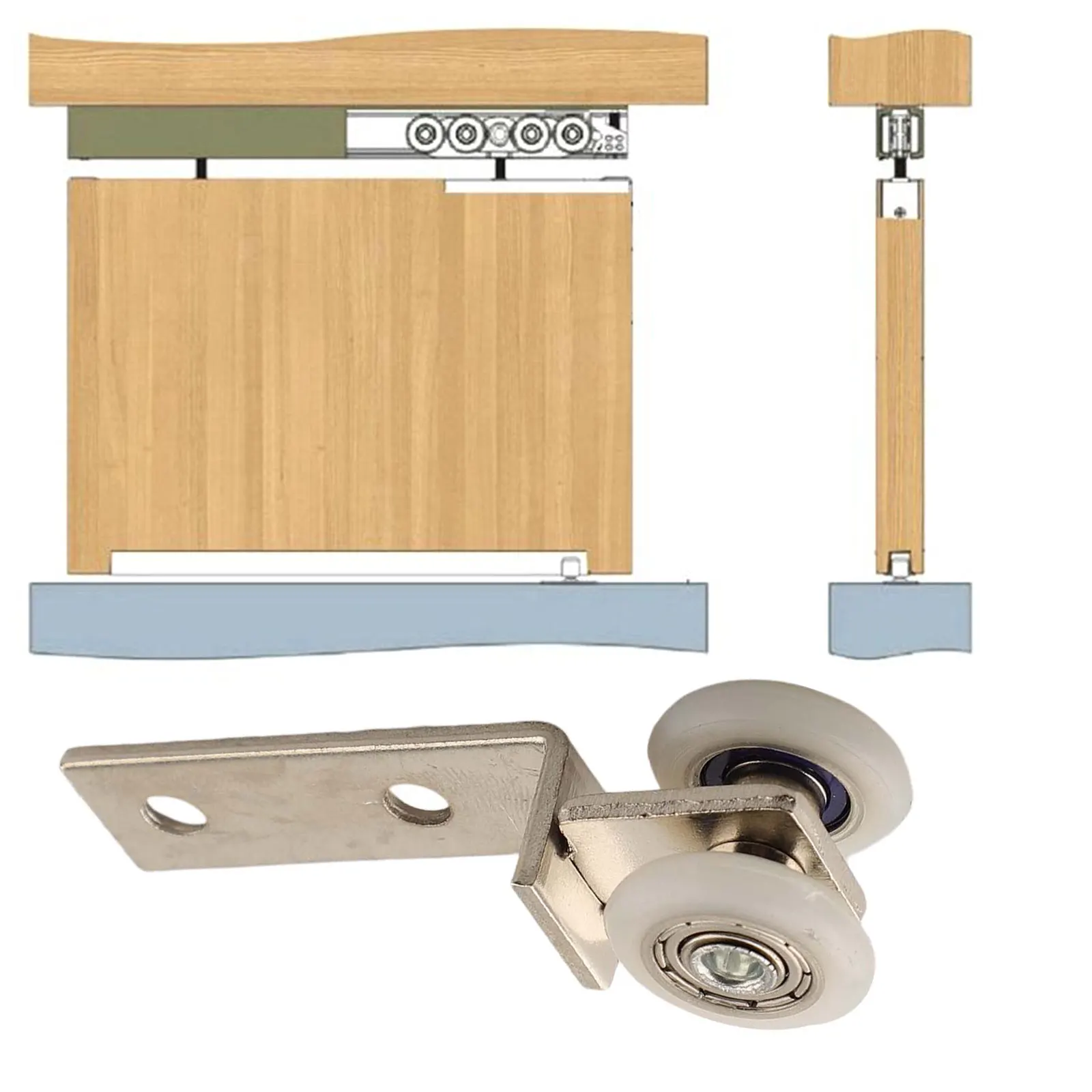 For Sliding Doors For Wooden Doors Smooth Sliding Sliding Door Pulley Heavy Load Bearing Sturdy Metal Construction