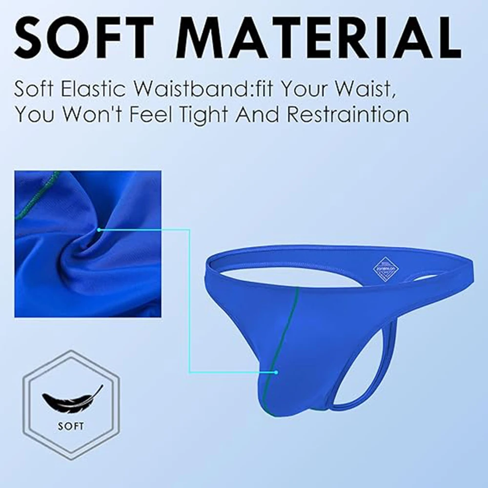 Jinshi Men's Sexy Tagless G-Strings Underwear T-Back Jockstrap Thongs Mens T-Back