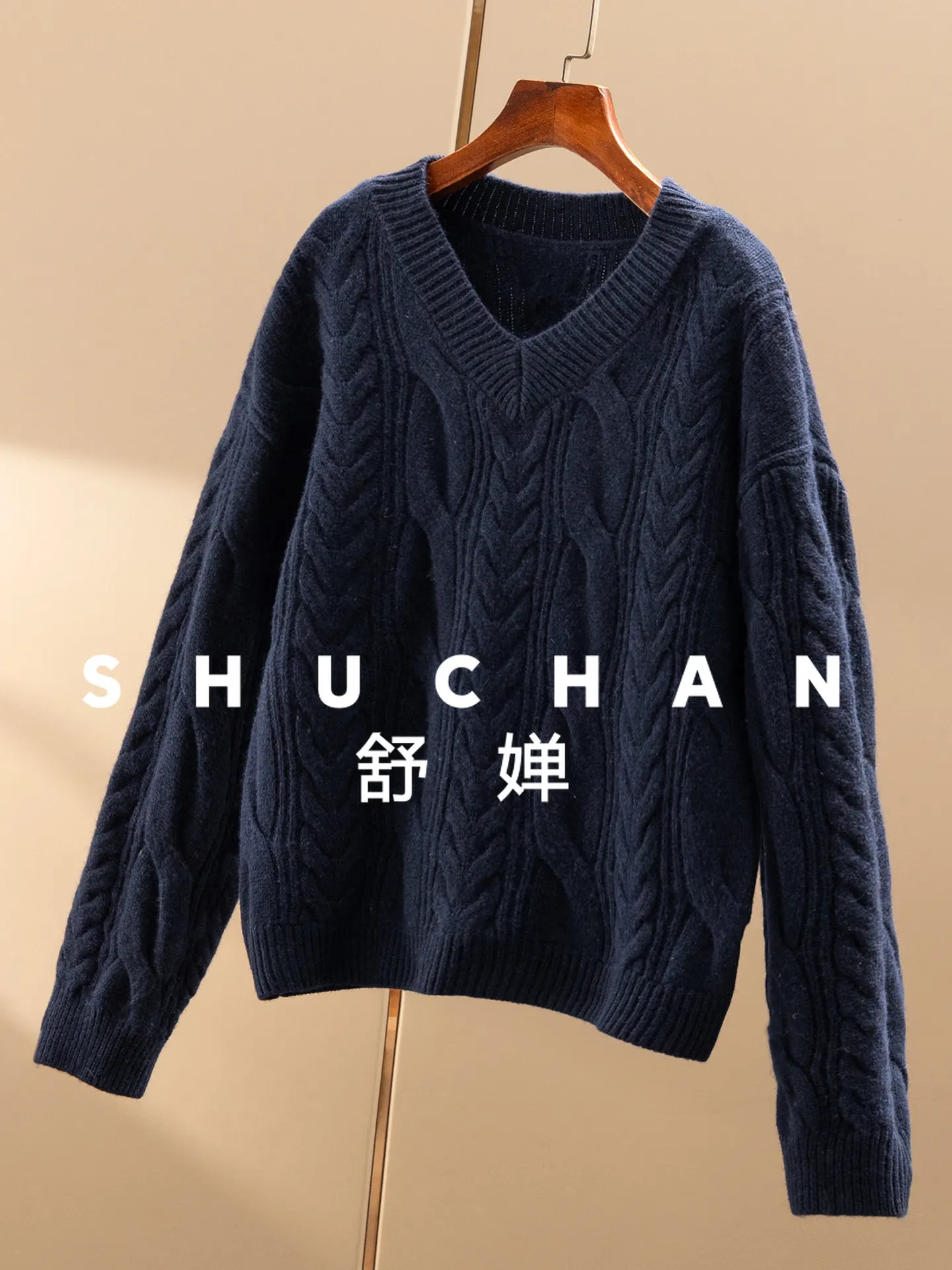 Thick Pullover Women 100 Wool Retro Twisted V-neck Sweater Women's 79F7  Blusa Inverno Feminina Long Sleeve Top