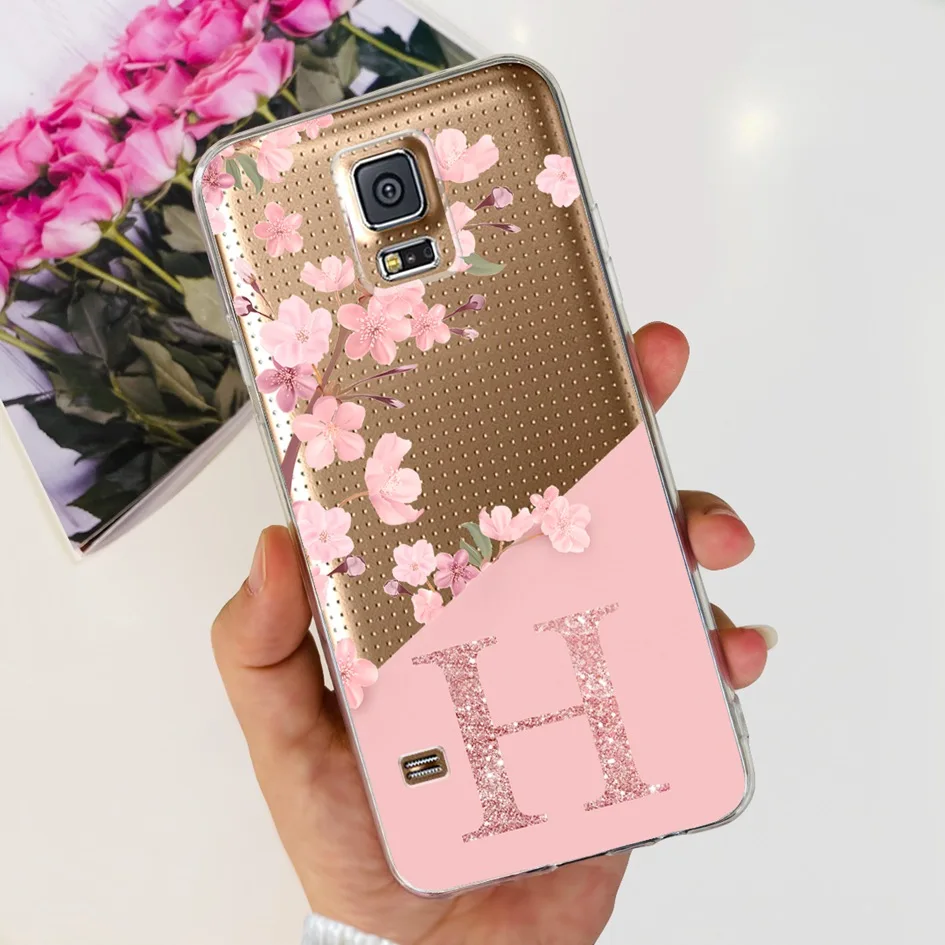 For Samsung Galaxy S5 Case SM-G900F S 5 Cover Fashion A Z Letters Clear Silicone Soft Funda For Samsung S5 Neo i9600 Bumper 5.1\