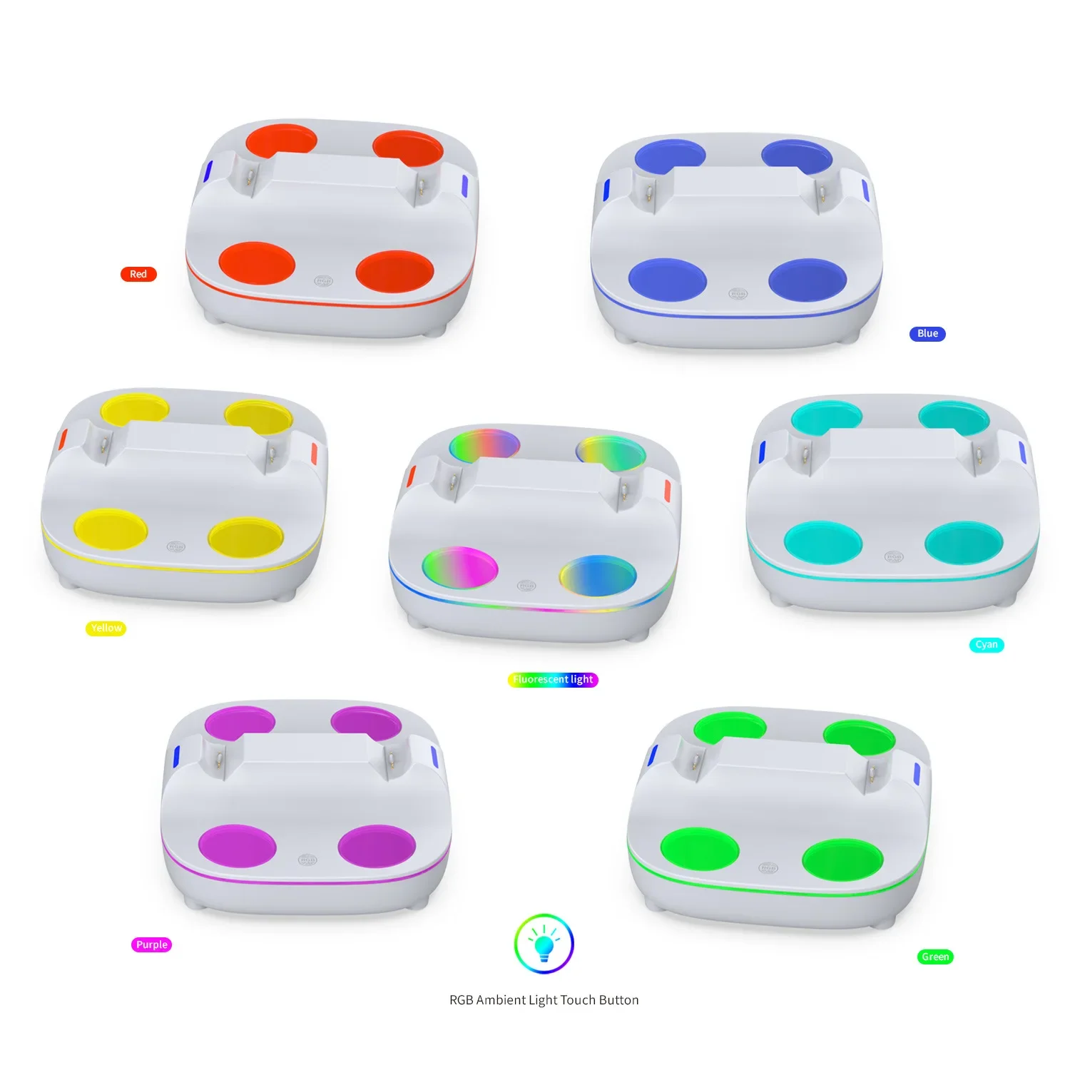 DOBE doca de carga rápida com luzes coloridas RGB, desligamento automático, borda Dual Sense, PS5 Grip, TP5-35115