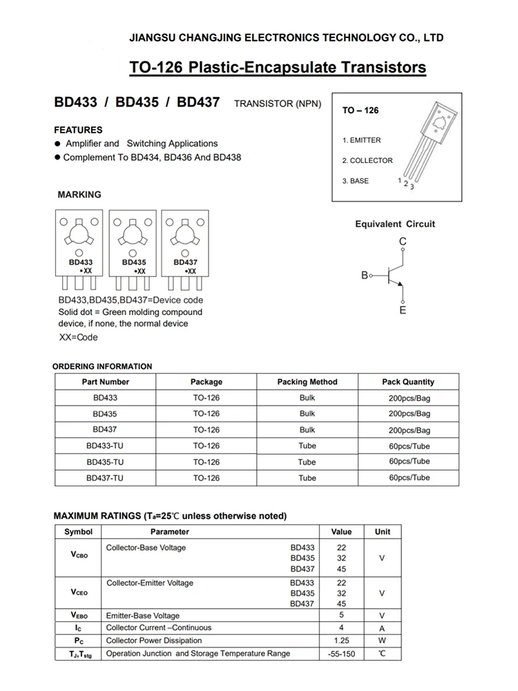 20PCS BD237 BD238 BD435 BD436 BD441 BD442 BD677 BD678 BD679 BD680 BD681 BD682 BD875 TO-126 Direct insertion NPN power transistor