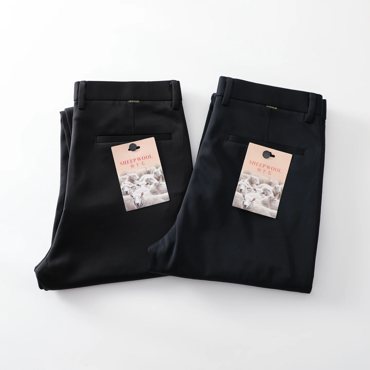 

Merino Wool Straight Leg Busin Casual Pants for Men Warm Comfortable Autumn Winter Commute Friendly Long Trousers