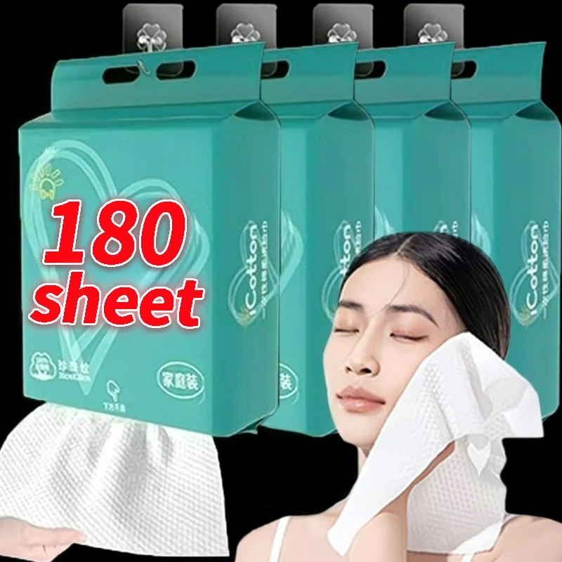 20/180pcs 일회용 페이스 타올 부직포 부드러운 흡수성 메이크업 리무버 물티슈 여행 스파 가정용 건식 습식 면 티슈
