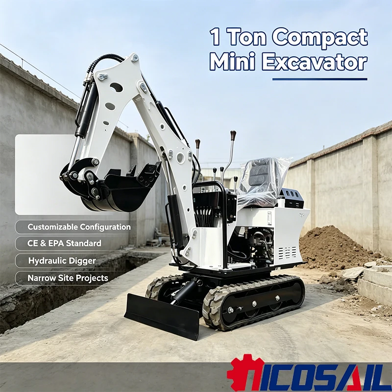 Custom 800kg EPA Mini Crawler Excavator, Compact Hydraulic Digger for Construction, Trenching and Utility Work 2.