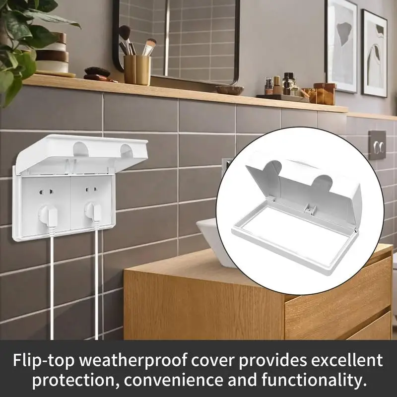 86 Type Double Socket SwitchProtector Electric Plug Cover Child Safety Box Waterproof Splash Box Power Outlet Bathroom Cover