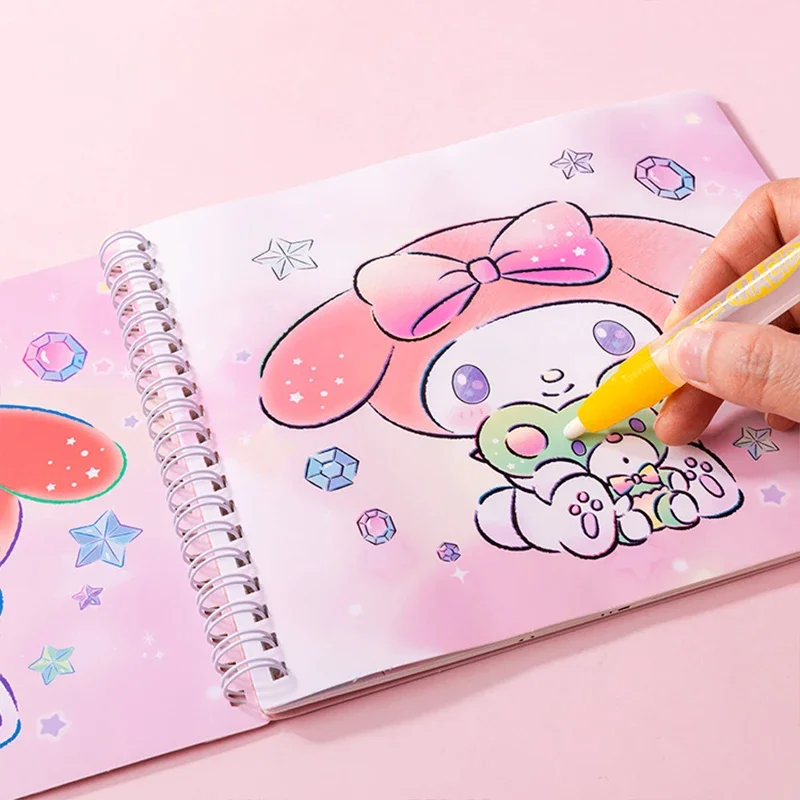 1pcs Sanrio Hello Kitty Painting Book Drawing Coloring Stationery School Student Relive Stress Antistress Educational Supplies