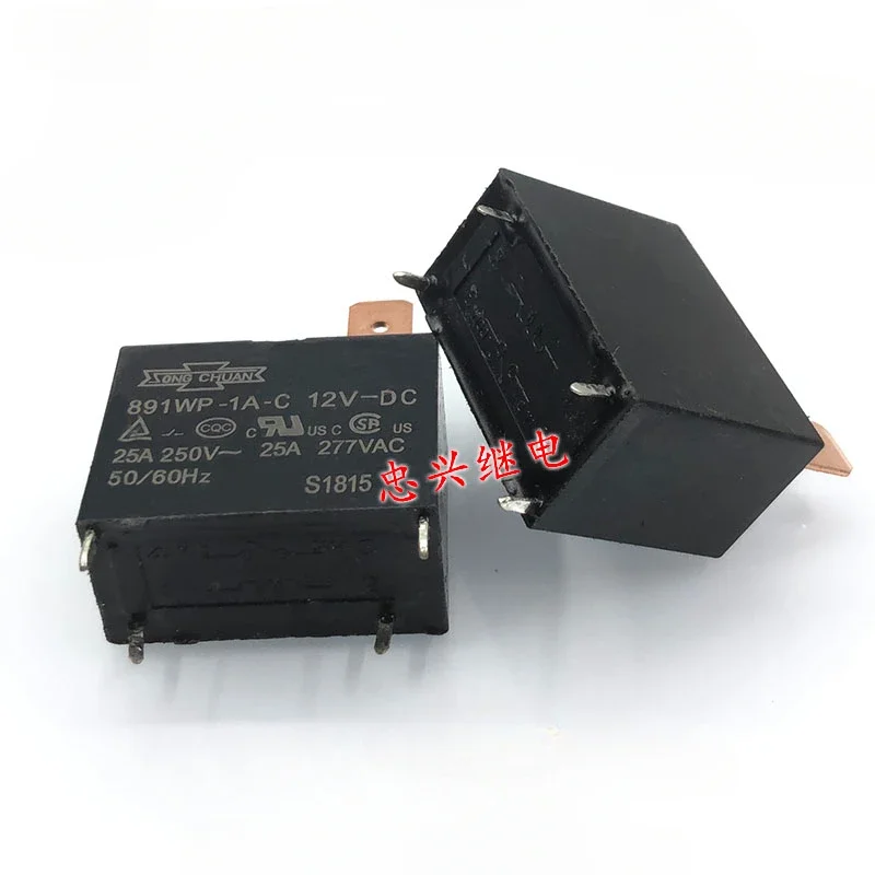 （Brand New Original）1pcs/lot 100% original genuine relay:891WP-1A-C 12VDC 25A DC12V 4pins Air conditioning water heater relay