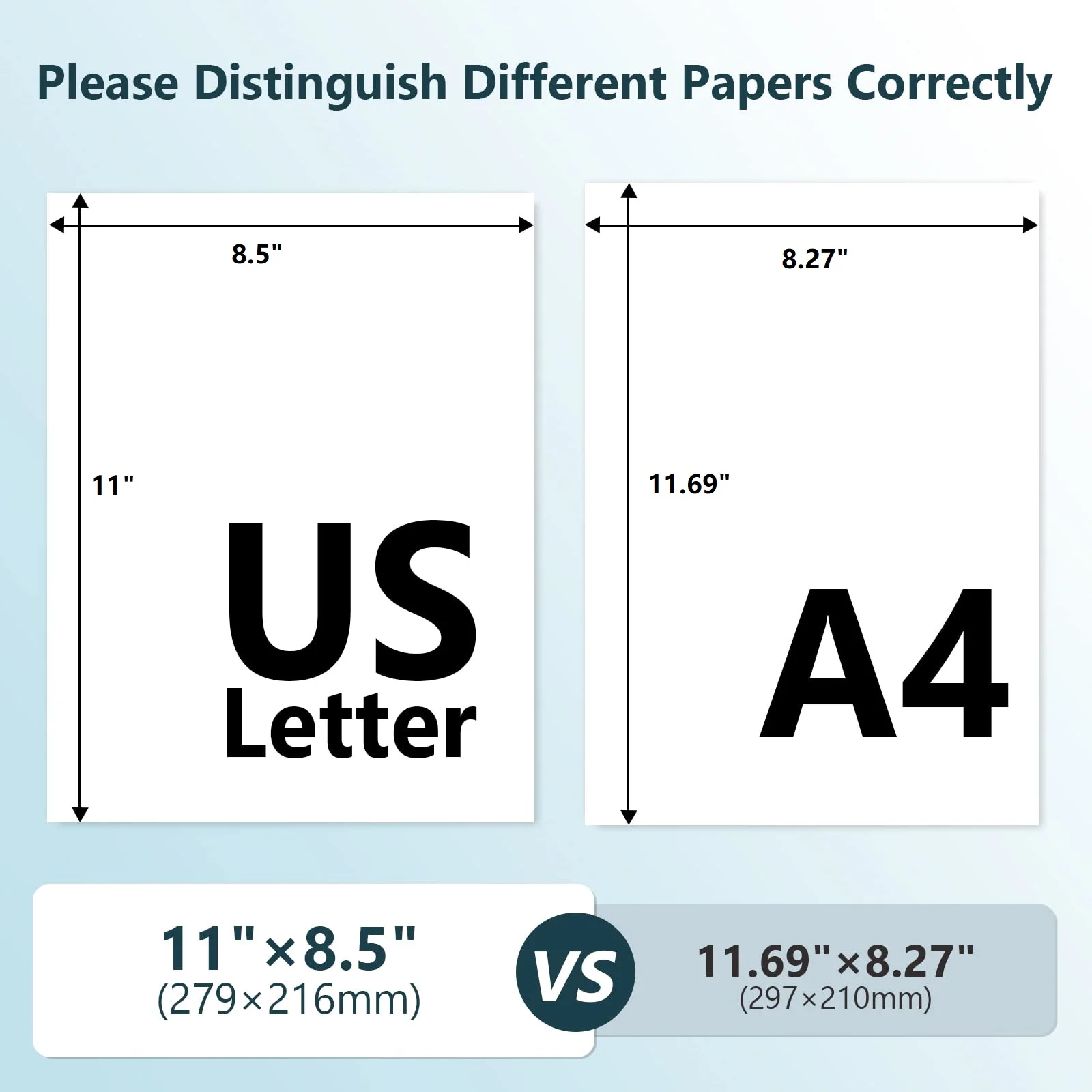 US Letter Thermal Paper 8.5x11 Compatible with M08F-Letter Printer HPRT MT800/MT800Q and Brother PJ762/PJ763MFi Portable Printer