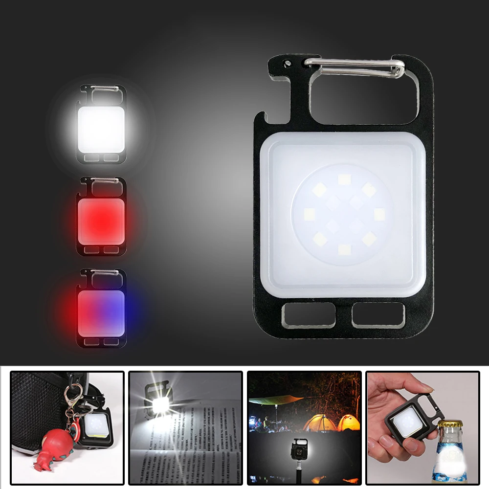 

F5 Camping Multifunctional Mini Glare COB Keychain Light USB Charging Emergency Lamps Outdoor Strong Magnetic Repair Work Light