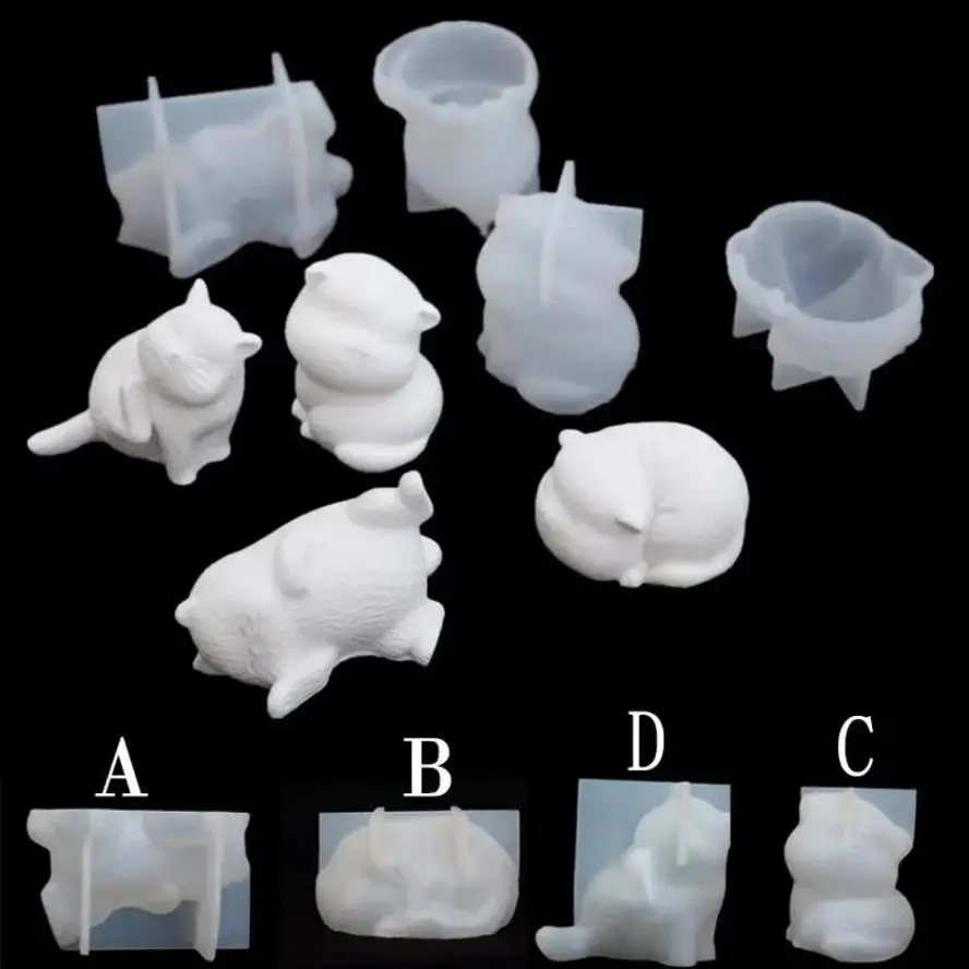 

1 шт., 3D кошачья глина, милая свинья, силиконовые формы для свечей, сделай сам, форма для домашних животных, кошек, маленькая и милая, подходит для украшений