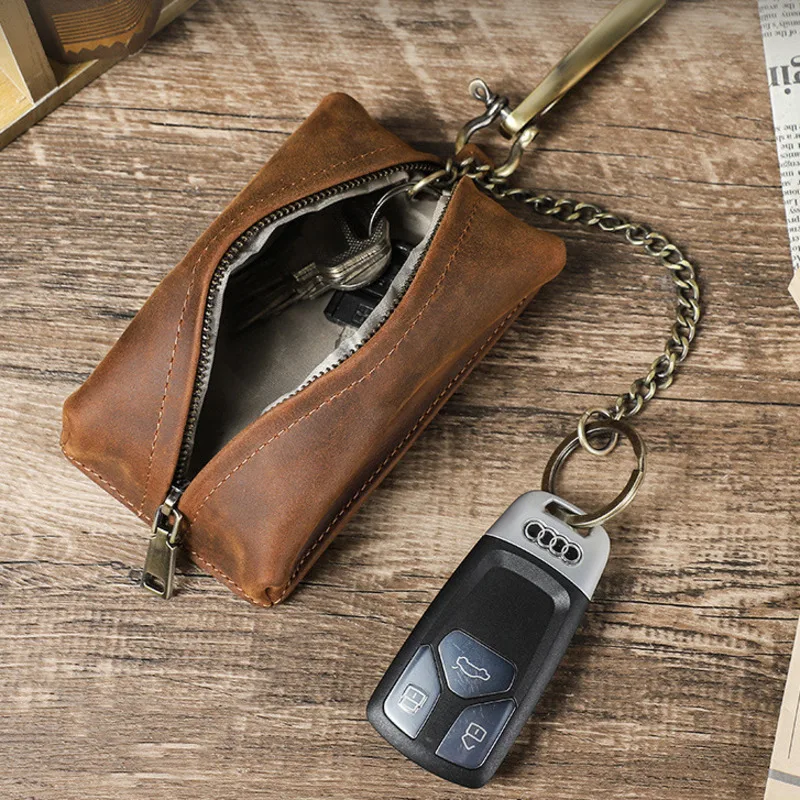 

New Fashion Korean Versionanti RF Airtag Tracker Car Remote Control Key Wallet Pack Leather High-end Bag Small Coin Purse Holder