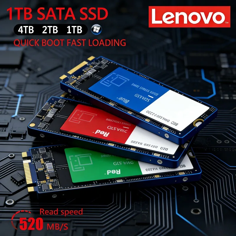

Lenovo SATA M.2 2280 SSD Internal Solid State 1TB 2TB 4TB Drive High Speed Hard Disk HDD Upgrade for Laptop Desktop PC Computer