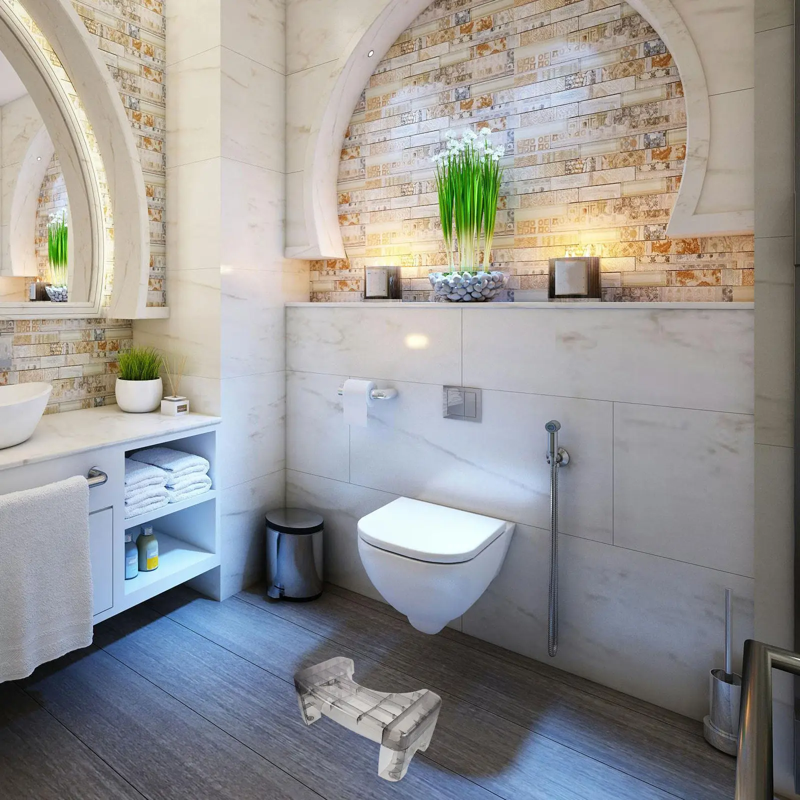 

Портативная пластиковая подставка для унитаза для взрослых и детей, прозрачная, для облегчения дефекации и снятия запоров