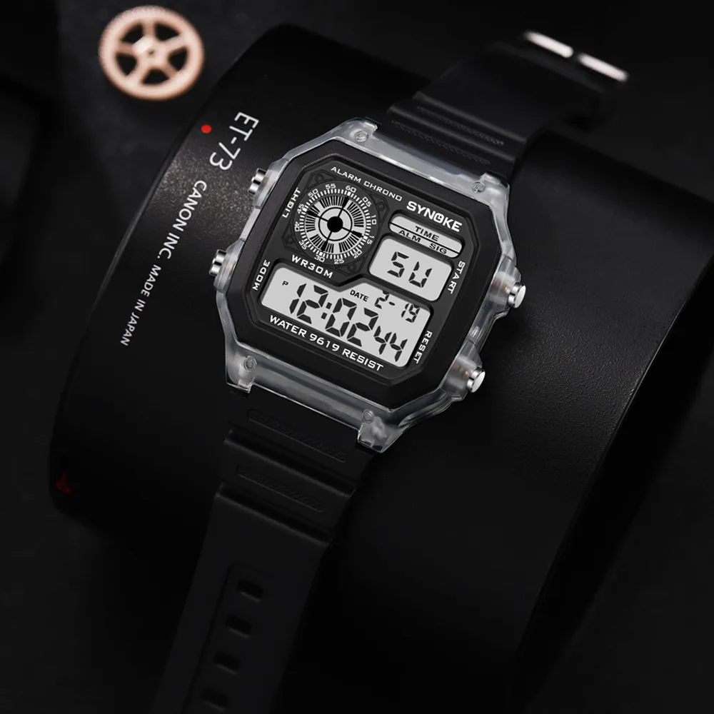 Fashion Digital Men\'s Watches Luxury Silicone Wristband Bracelet Wrist Watch Band Business Electronic Male Clock Reloj Hombre