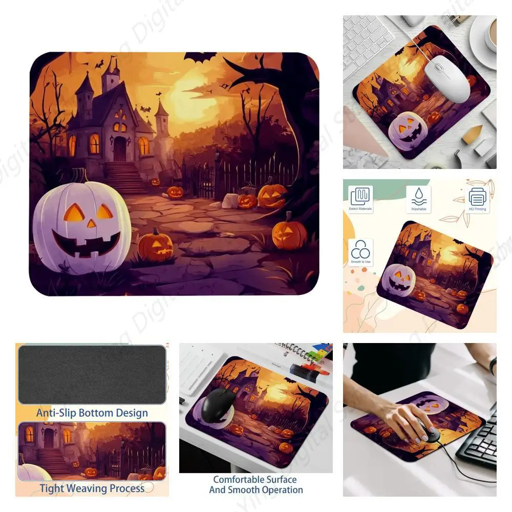 Skeleton Pumpkin Bat Mouse Pad Rubber Anti Slip Computer Office Mouse Pad Wireless Mouse 25*30cm