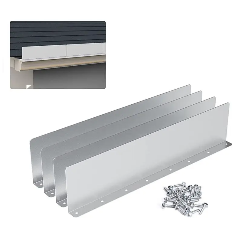 FOR HOME 4Pcs Gutter Valley Splash Guard,Rainwater Valley Gutter Splash Guard, Rain Drip Gutter Guard for Shingle Roofs Corner