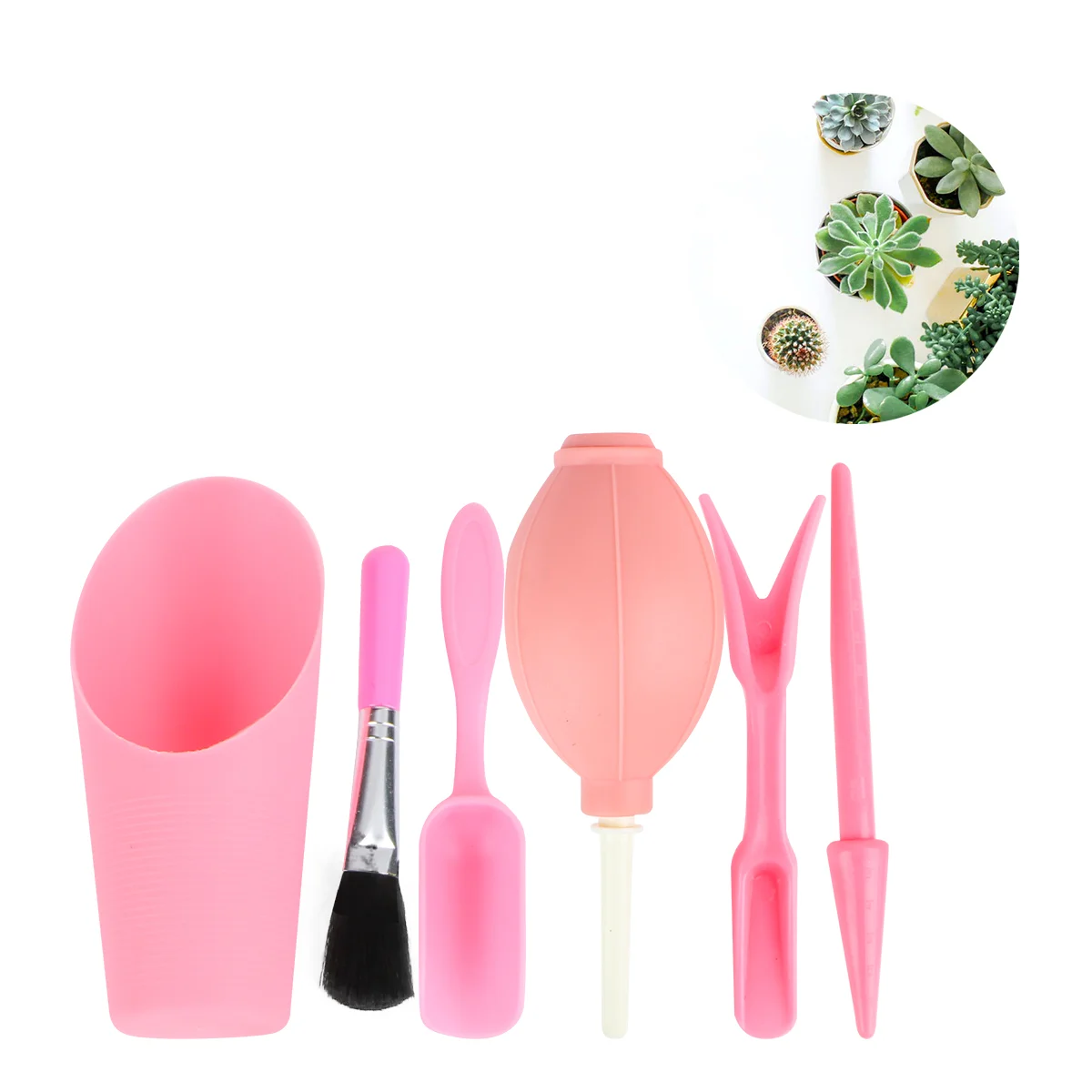 6 Pcs/1 Tool Kits Succulents Pot Tools Potted Plant Planting Creative Pink Novice