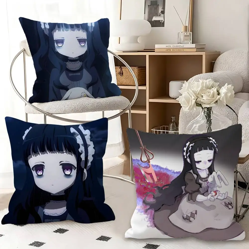 1pc Hardgore Alice Anime Characters Pillow Case Fashion Square Pillowcase Bedroom Sofa Room Ins Decoration Leisure