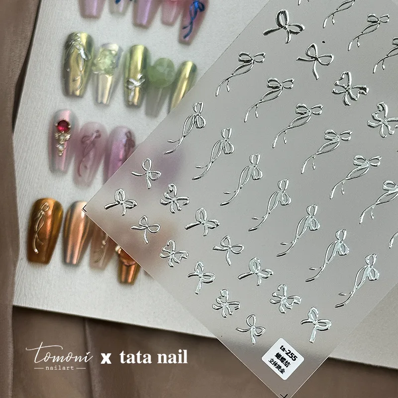 5D Laser Pink Stamp oro argento squisito Glitter farfalla Nail Art Sticker decalcomania Manicure adesivi per unghie Glitter di alta qualità