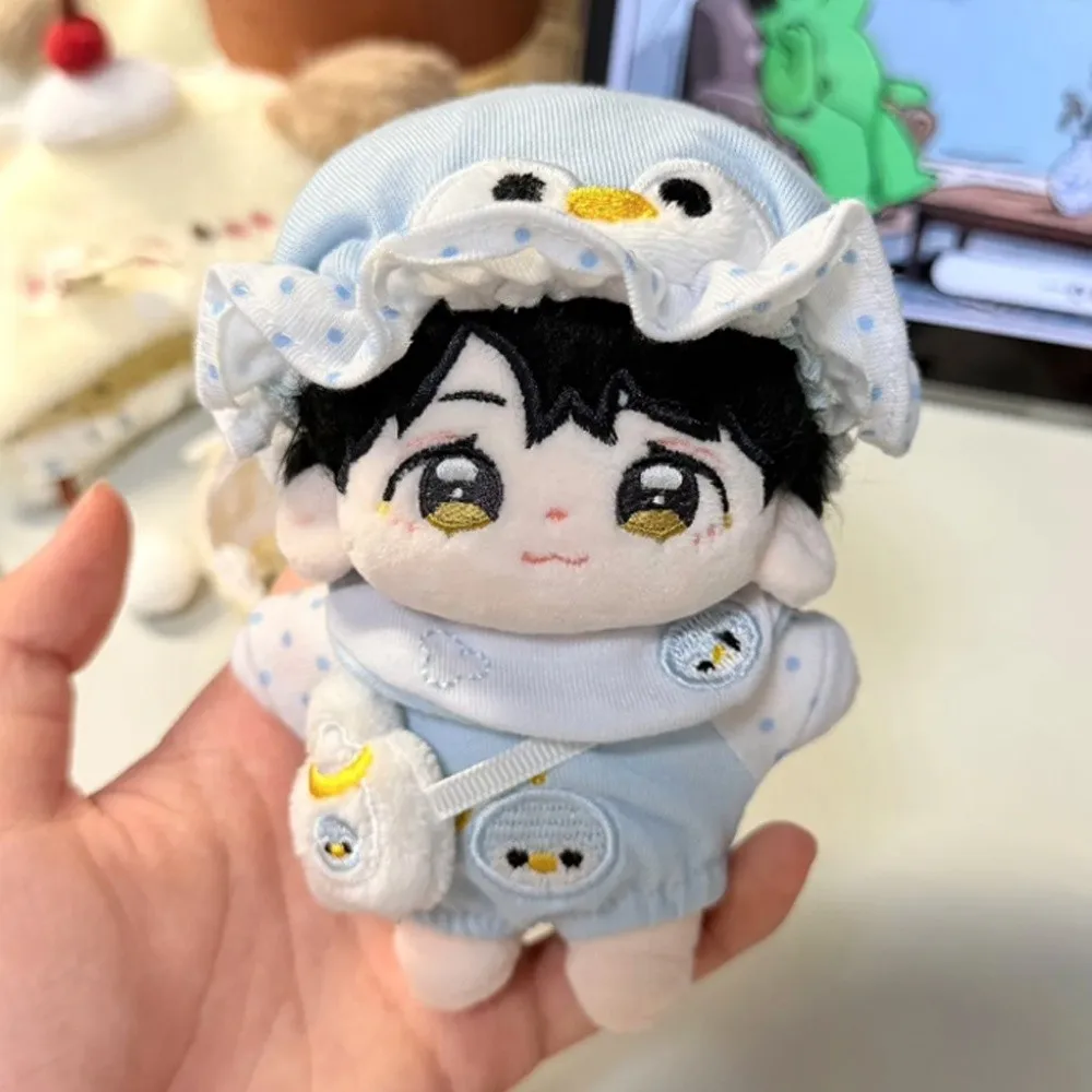 

1 комплект, хлопковая кукольная одежда Penguin Baby, 10 см, наряд для детской бутылочки, комплект хлопковой кукольной одежды, милая мультяшная одежда для куклы 10 см