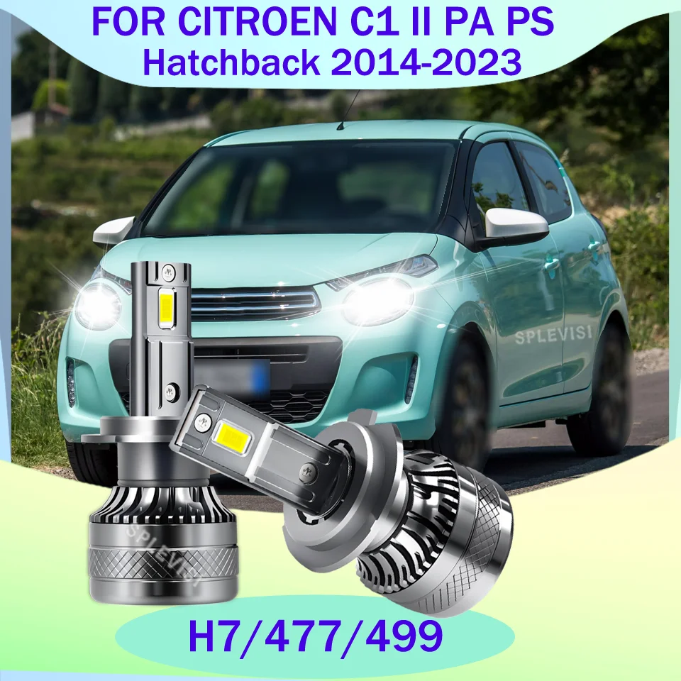 

LED Car Headlights 6000K White COB Upgrade For CITROEN C1 II PA PS Hatchback 2014 2015 2016 2017 2018 2019 2020 2021 2022 2023