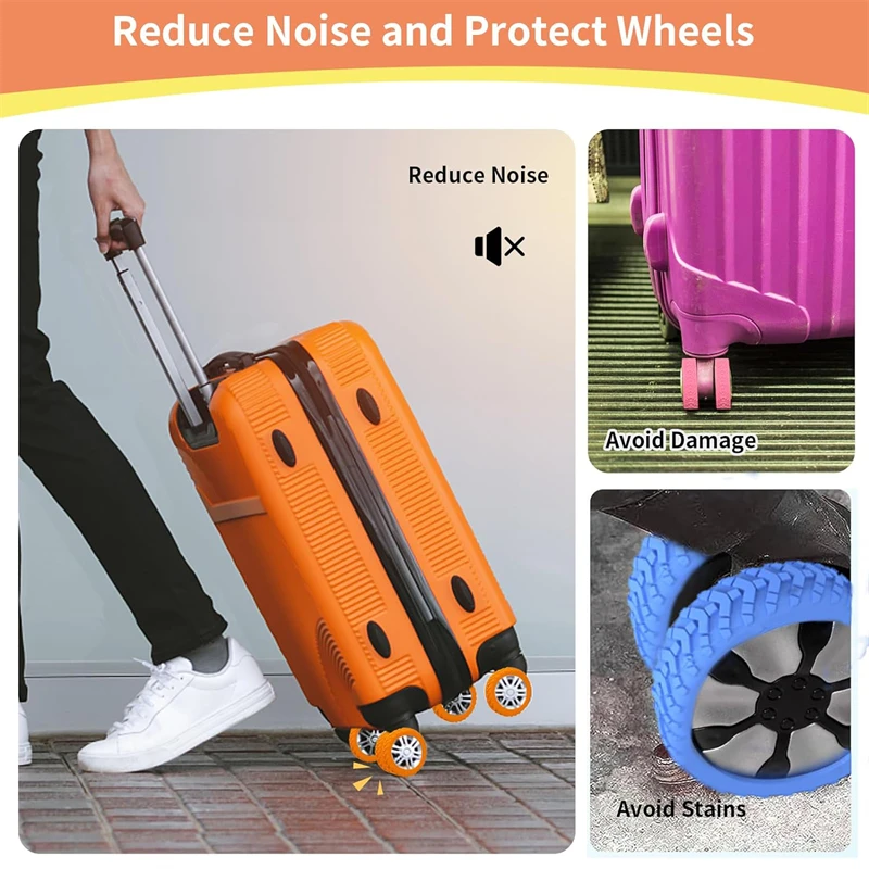 20/4pcs Thick Luggage Wheel Covers Anti-Noise Wear-Resistant Silicone Wheel Protector for Most Suitcase Chair Caster Wheels