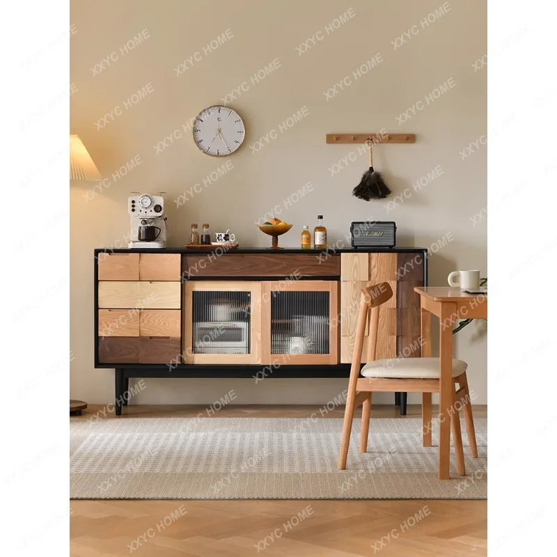 Pure Solid Wood Modern Fengke Restaurant Tea Storage Cabinet