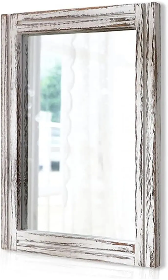 

Прямоугольное настенное зеркало в деревянной раме в стиле рустик для спальни, ванной, гостиной, прихожей, декор в стиле фермерского дома