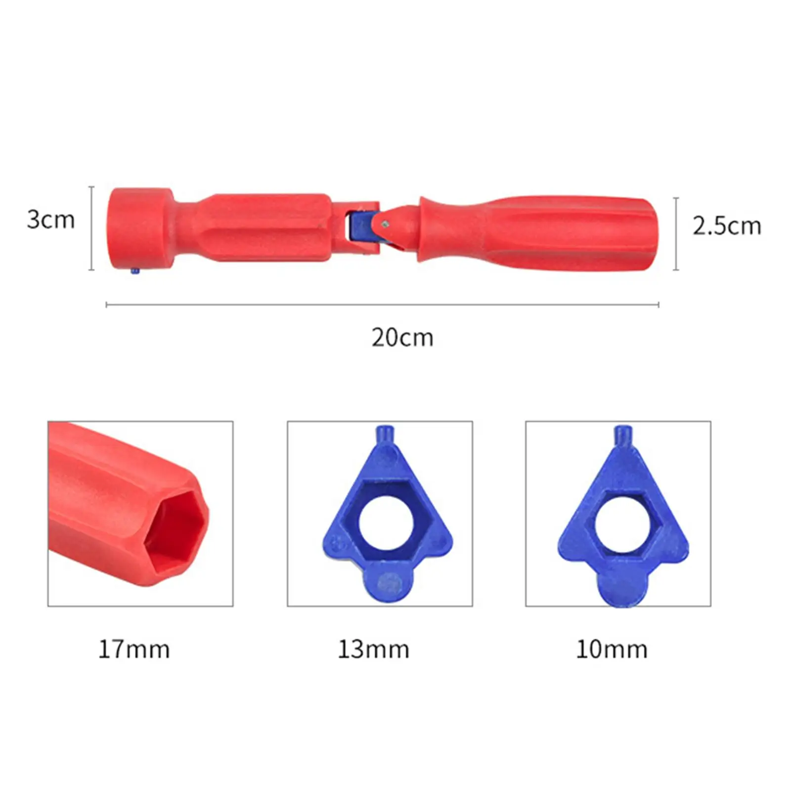 

Toilet Seat Repair Wrench Maintenance Slip Handle 17/13/10mm