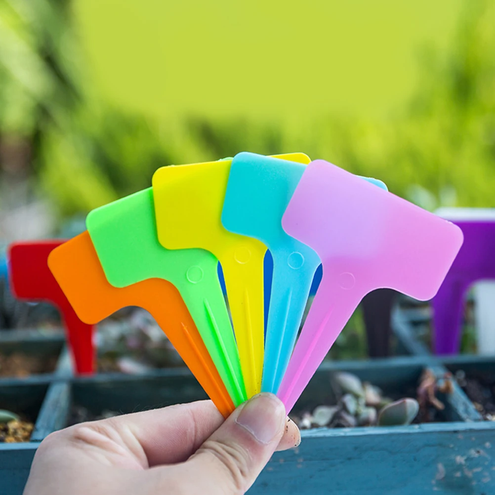 

120 Pcs Mini Label Sign Post Fence Plaque naments Flowers DIY Gardening Tags Thicken PP Material Long Service Life Bright Color