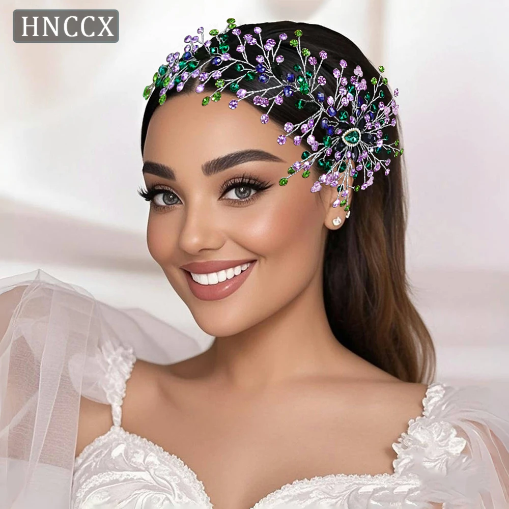 

HNCCX Wedding Bridal Headband Crystal Rhinestone Hair Band Handmade Luxury Hair Jewelry Tiara Beautiful Bride Headdress CP892