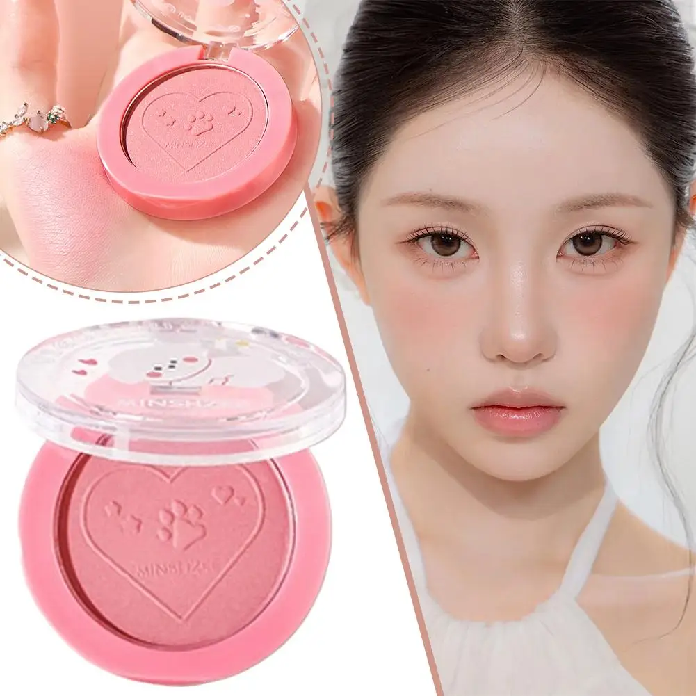 لوحة مكياج أحادية اللون أحمر خدود غير لامع لون الخد الطبيعي اشراق الوجه مقاوم للماء بودرة أحمر الخدود للمكياج