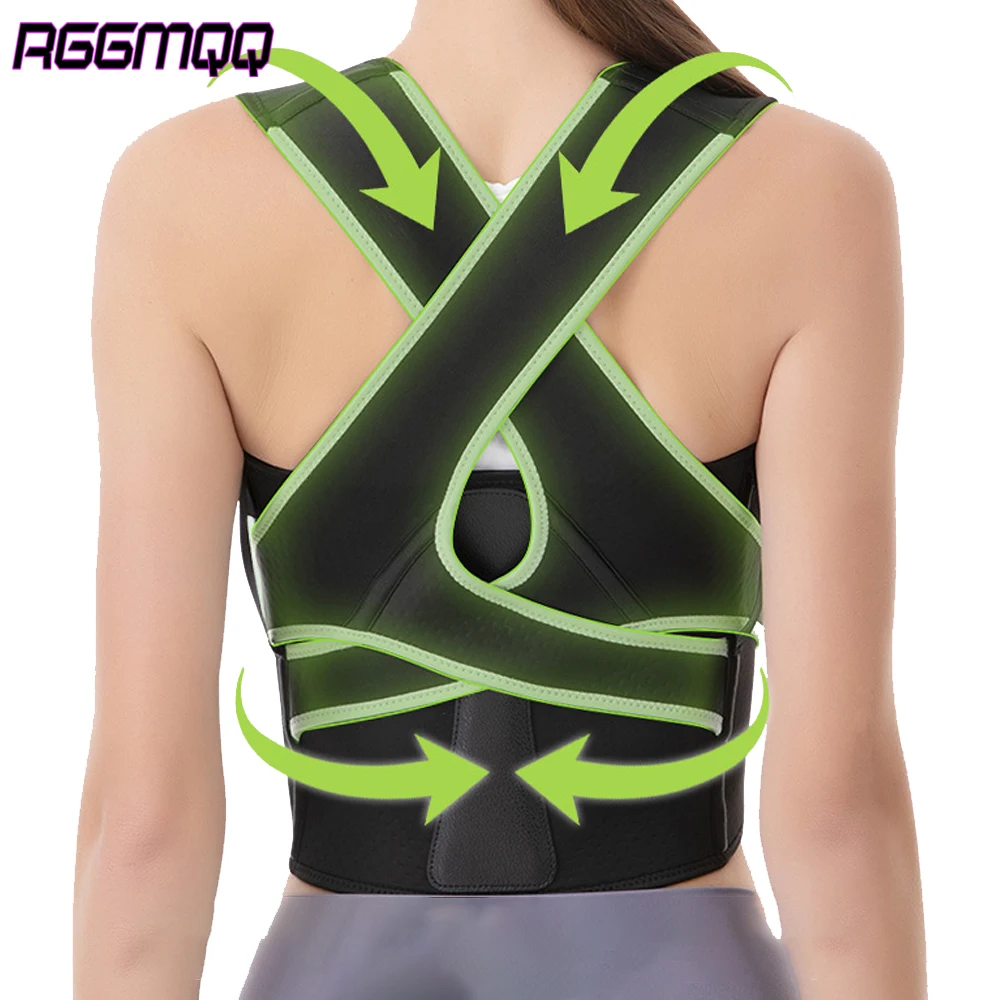 1PCS Back Brace Posture for Women Men Upgraded Back Brace Adjustable Full Back Support  - Under Clothes - Hump,Sedentariness