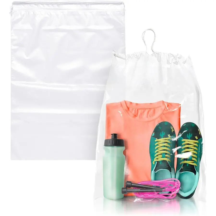 

Дорожная сумка на шнурке для обуви. Водонепроницаемые пылезащитные мешки для обуви с двойными хлопковыми завязками. Пакеты из полиэтилена (ПЭ) с завязками, 2 мил