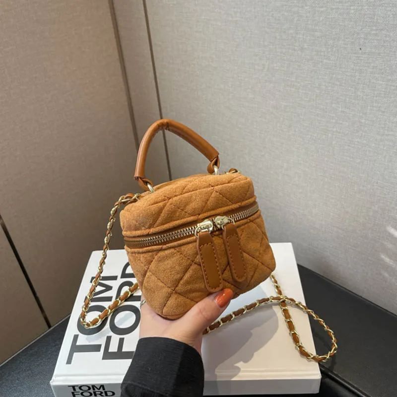 حقيبة يد قطيفة خفيفة صغيرة الحجم ماسية للجنسين، حقيبة كتف كروسبودي، سلسلة دلو، محفظة نسائية