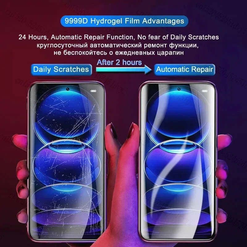 Film de protection d'écran hydrogel pour téléphone, Xiaomi Redmi 12 5G, Redmi Note 11, 10 Pro, 12S, 11S, 10S, 12 Pro Plus, 3 pièces