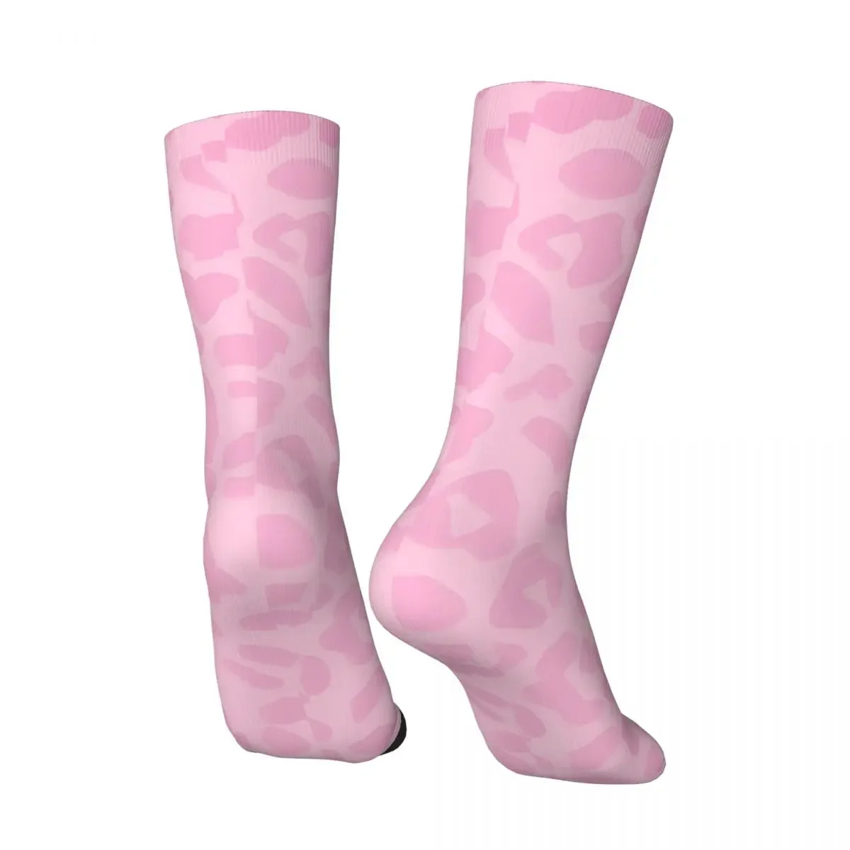 Pink Leopard Print Men's Socks Vintage Harajuku Street Style Novelty Seamless Crew Sock