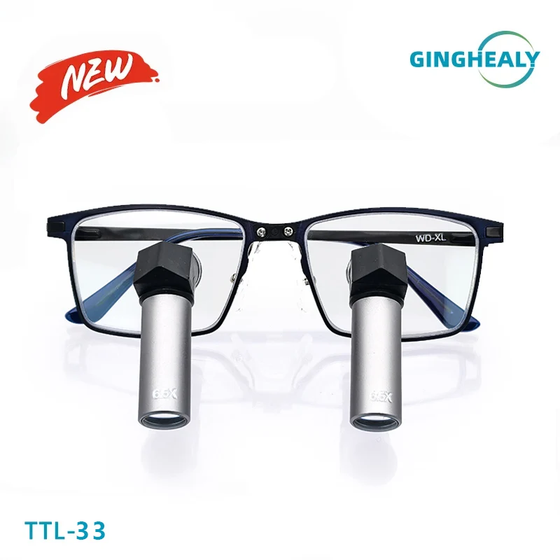 Ginghealy ergo 3.5X Binocular Loupes Wearing Surgical Magnifier Glasses High transparency lenses sturdy titanium frames