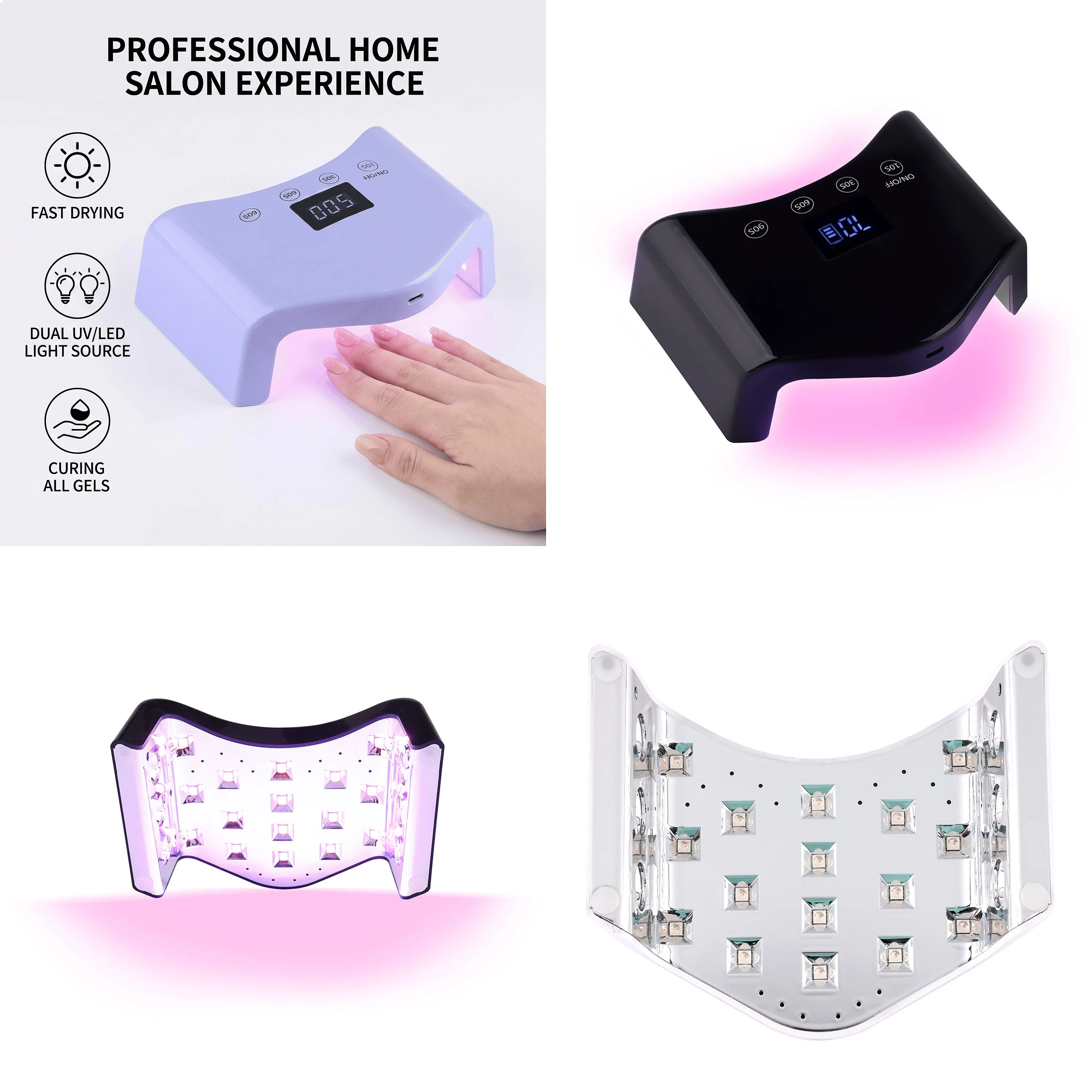 48w-uv-ledネイルランプ-卸売-速乾性-デュアル光源-ミニジェルドライヤー