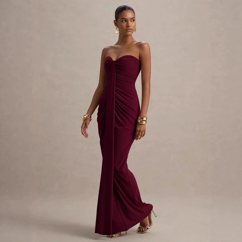 2026 New Edition Exclusive Women's Wrap Bodycon Ruched Design High-End Glamorous Bust-Up Dress