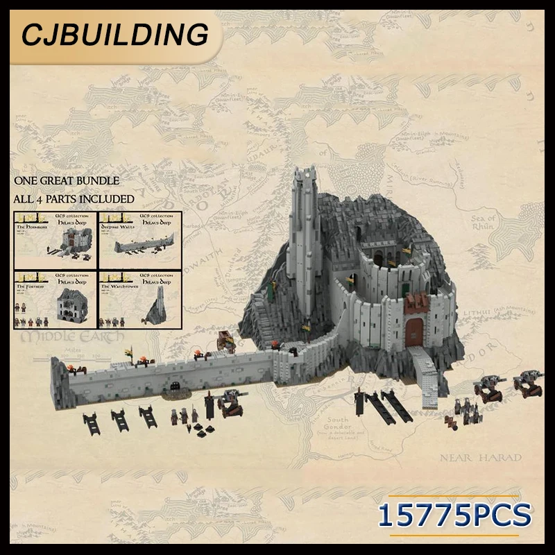 

Ring Movie Series UCS Helm's Deep Building Block Watchtower Fortress Deeping Wall Hornburg Model Assembly Bricks Toy MOC-38478