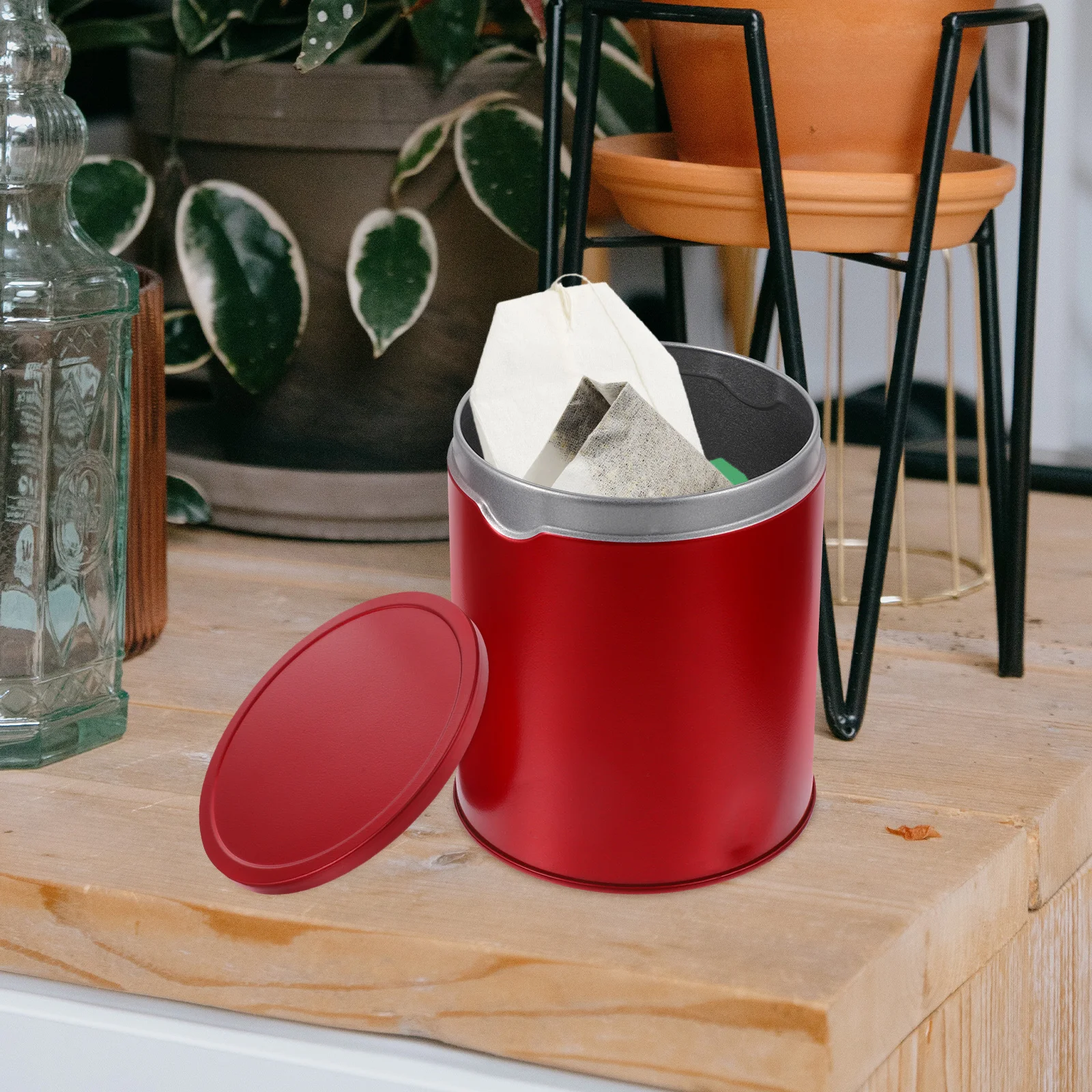 

2Pcs Elegant Tinplate Tea Canister Loose Leaf Tea Storage Container With Lid For Coffee Dried Fruits And Nuts