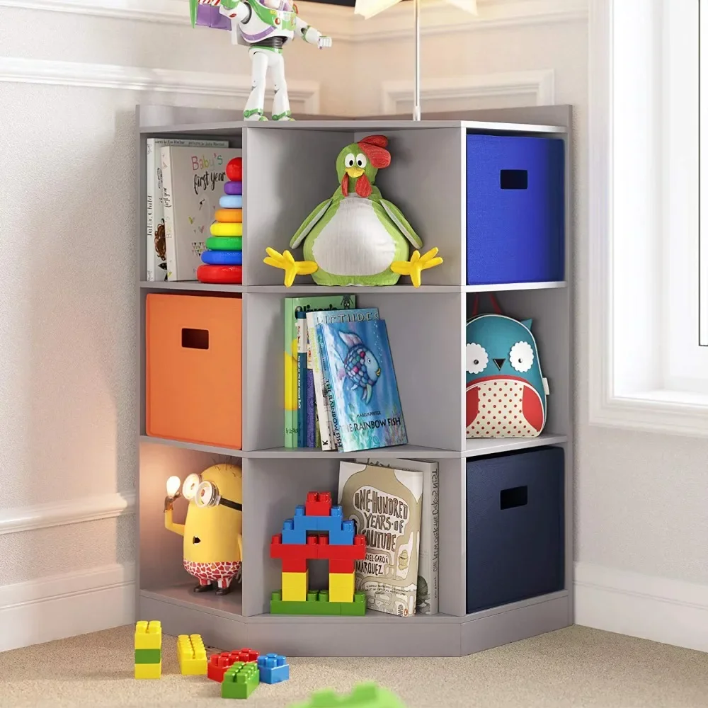 New RiverRidge Home Kids 6-Cubby, 3-Shelf Corner Cabinet