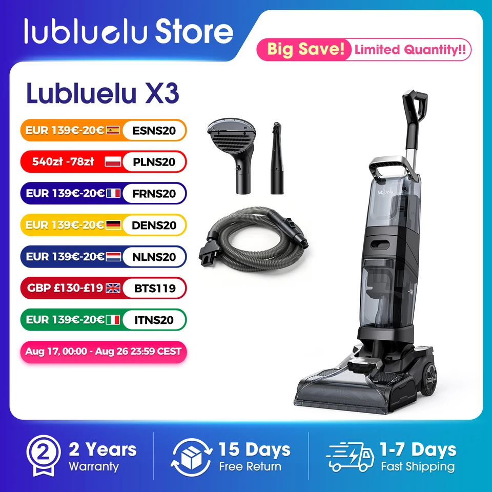 Odkurzacz piorący Lubluelu X3 1000W 18.5KPa
